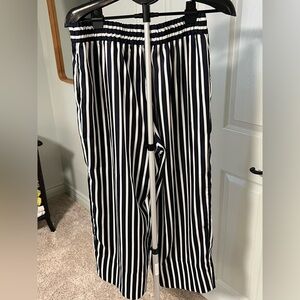 J Crew navy and white stripe wide leg pants - classic summer style